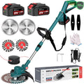 Kraftvoller Akku-Rasentrimmer mit 750W bürstenlosem Motor und Unkrautbürste, kompatibel mit Makita Akkus, inkl. 2 x 4.0Ah Batterien & Ladegerät