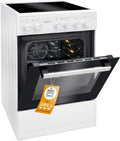 Bomann Freistehender Elektroherd 50 cm mit 4 Kochzonen und 43L Ofen - Ober-/Unterhitze 40-240°C, inkl. Backblech & Grillrost