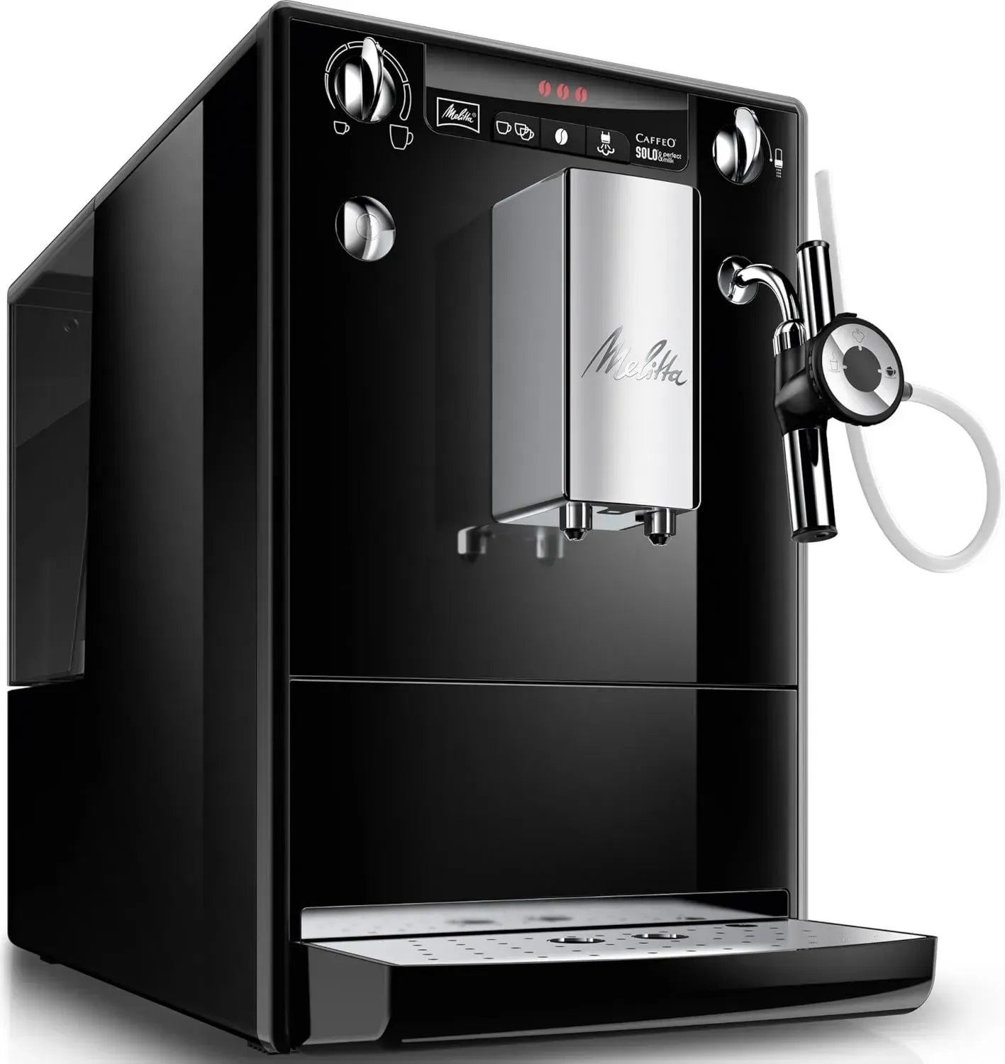 Melitta Kaffeevollautomat mit Milchsystem, einstellbare Kaffeestärke, schwarz