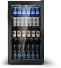 Kompakter Getränkekühlschrank mit Glastür, 95L, für 130 Dosen, flexibel einstellbare Regale, ideal für Zuhause, Bar und Büro
