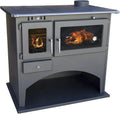 Moderner Kaminofen mit Ofenrohr und Kochplatte, 10,5 kW Leistung, ideal für gemütliche Abende