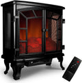 MONZANA® Elektrischer Kamin mit LED-Flammeneffekt, 2000W Heizlüfter, 2 Heizstufen, Fernbedienung, Timer, Schwarz, 70x36x66cm