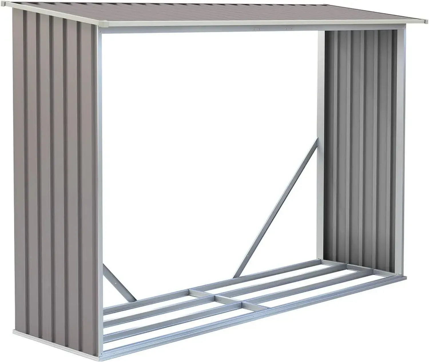 Stabiles Kaminholzregal G21 WOH 181, 242 x 75 cm, Grau