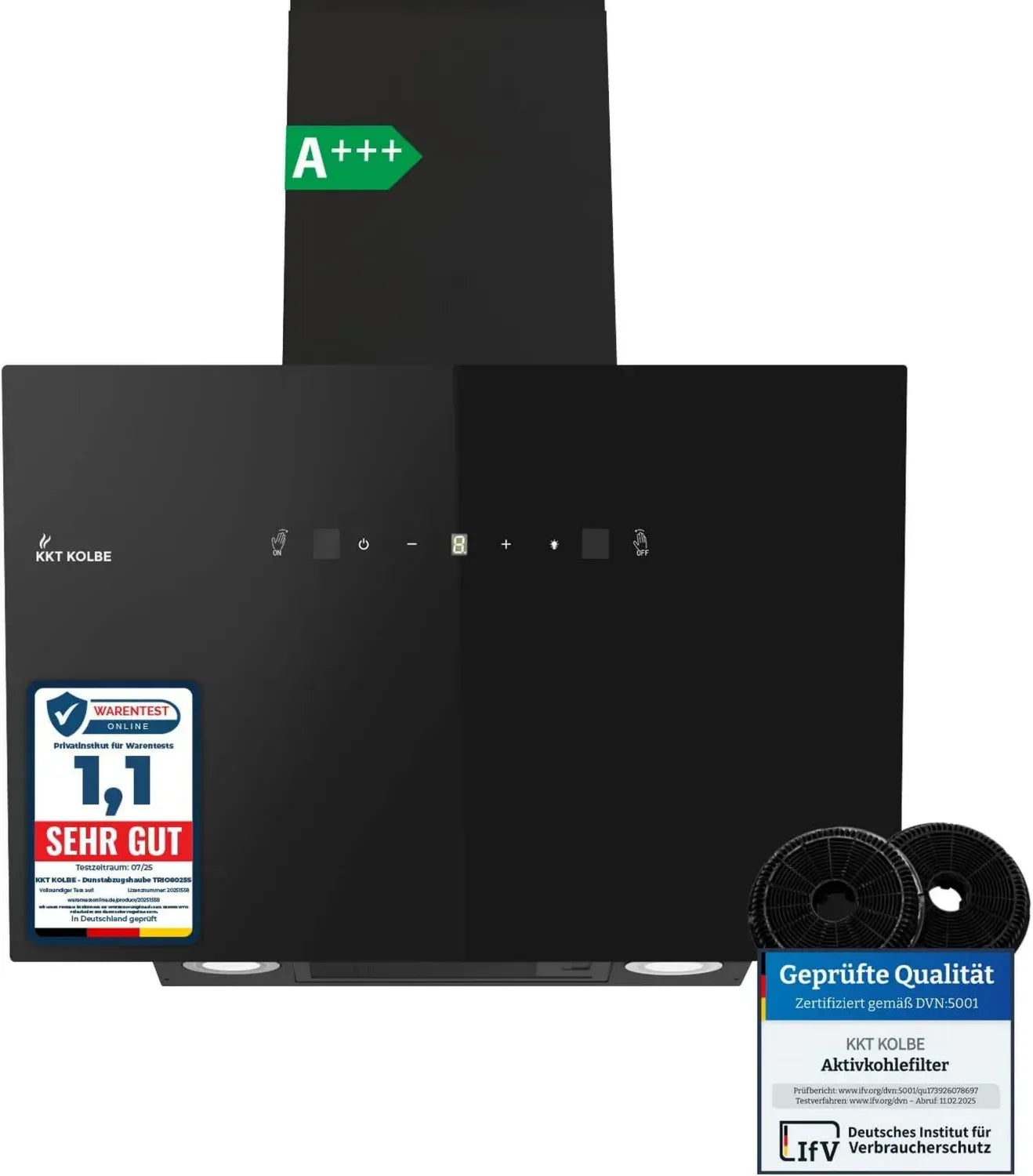 Moderne KKT KOLBE 60cm Kopffrei-Dunstabzugshaube mit Gestensteuerung und LED
