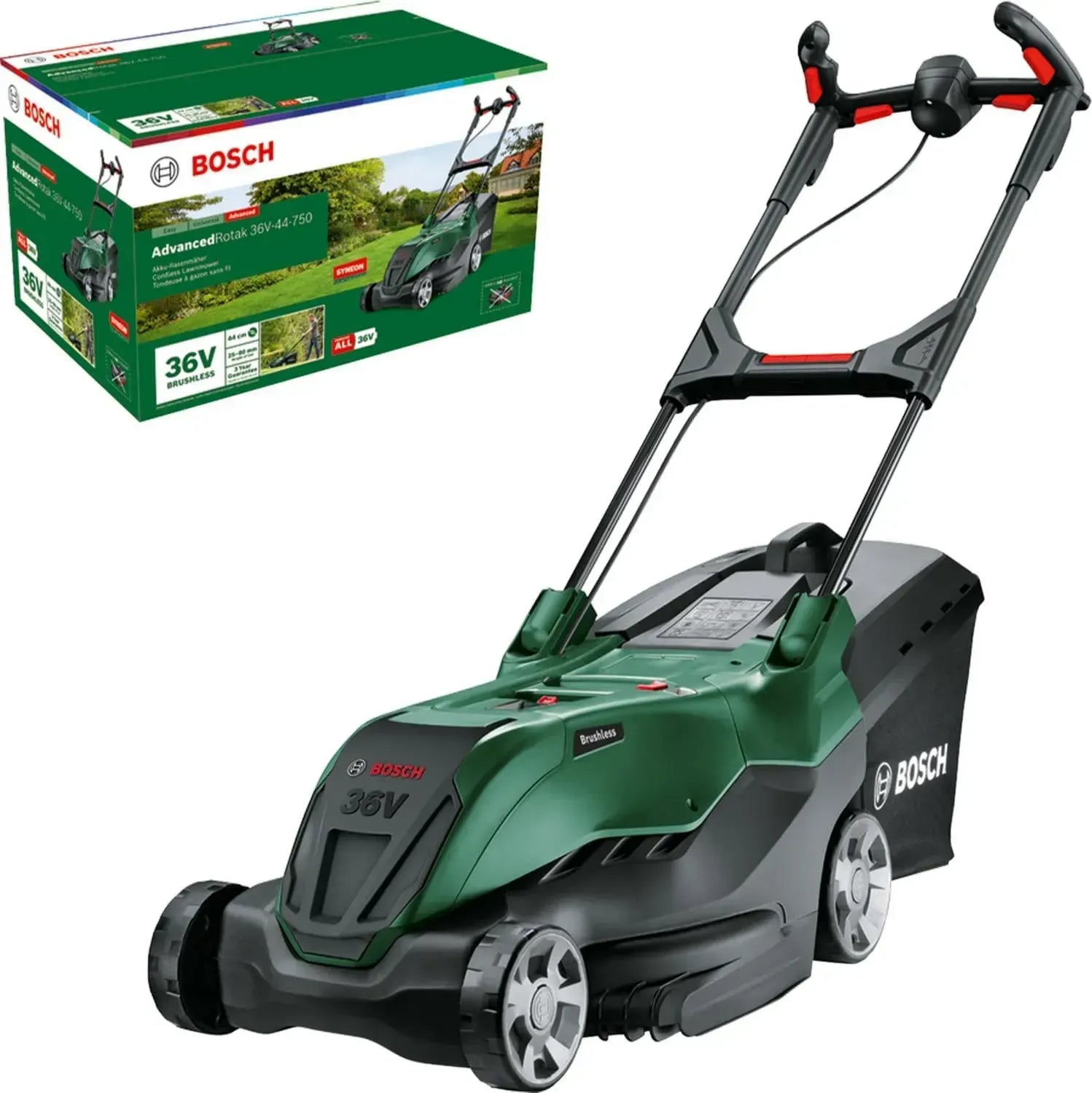 Bosch Kabelloser Rasenmäher AdvancedRotak 36V-44: Kraftvoll und Effizient, 44 cm Schnittbreite, ohne Akku