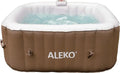 ALEKO Quadratischer Aufblasbarer Whirlpool für 4 Personen, Braun, mit Abdeckung und 3 Filtern