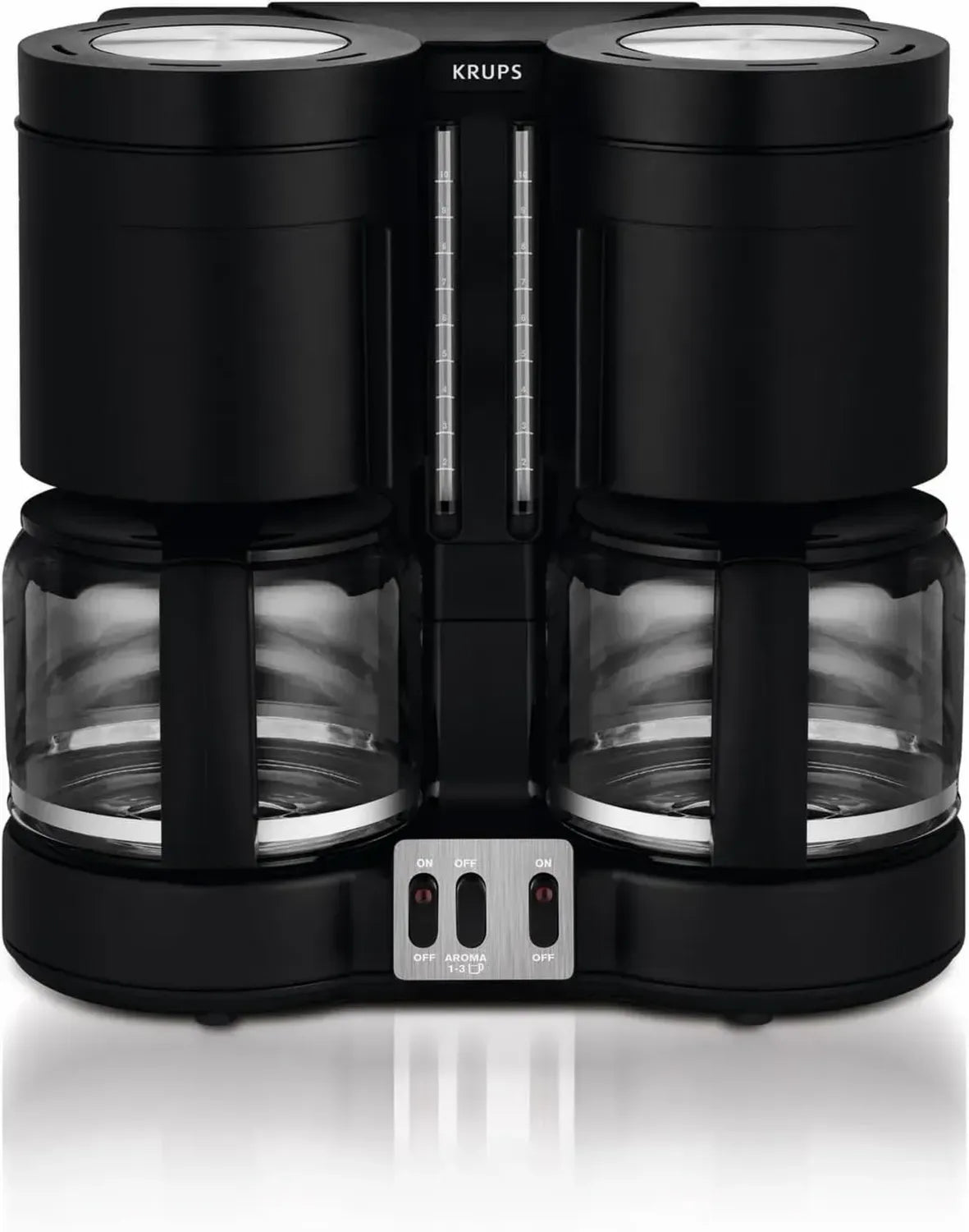 KRUPS Duothek Plus Kaffeemaschine, Doppelbrühsystem, für Kaffee und Tee, 20 Tassen Gesamtvolumen, Schwenkfilter mit Tropfstopp, Wasserstandsanzeigen, Schwarz