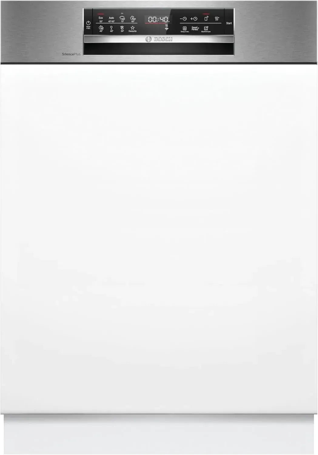 Bosch Serie 6 SMI6ECS12E Teilintegrierter Geschirrspüler 60 cm, Besteckschublade, Made in Germany, leise, intensive Reinigung, Extra Trocken, Edelstahl