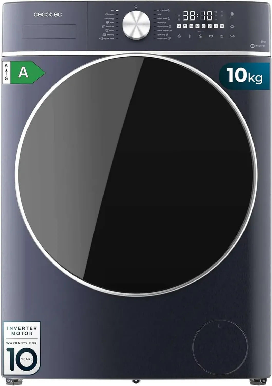 Cecotec Bolero Wash&Dry 10680: Effiziente 10kg Waschmaschine mit 6kg Trockner, 1400 U/min, Dampf- und OnSmart-Technologie, Inverter-Motor, 16 Programme, antibakterielle Dichtung