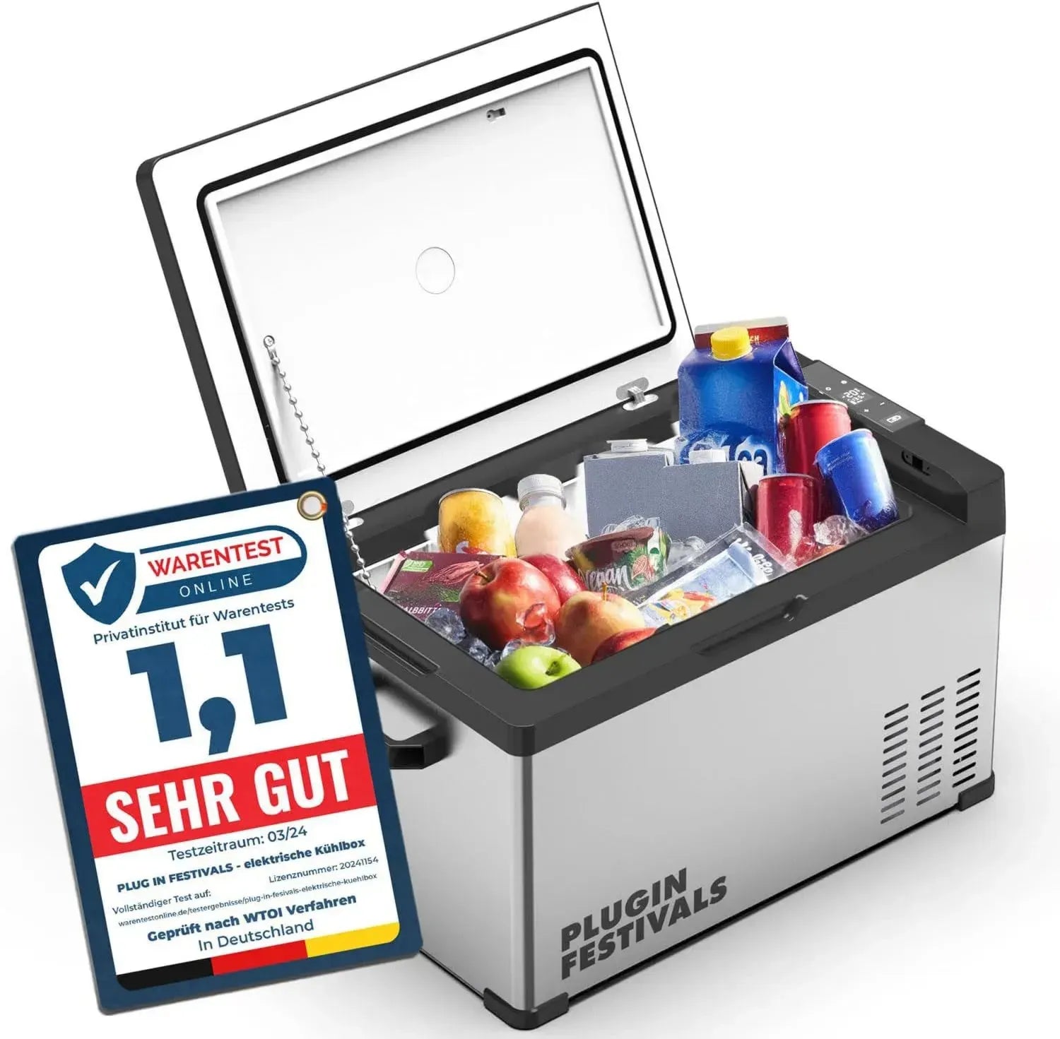 Tragbare elektrische Kompressor-Kühlbox, -20°C, 30L, Auto & Camping, 12V/230V